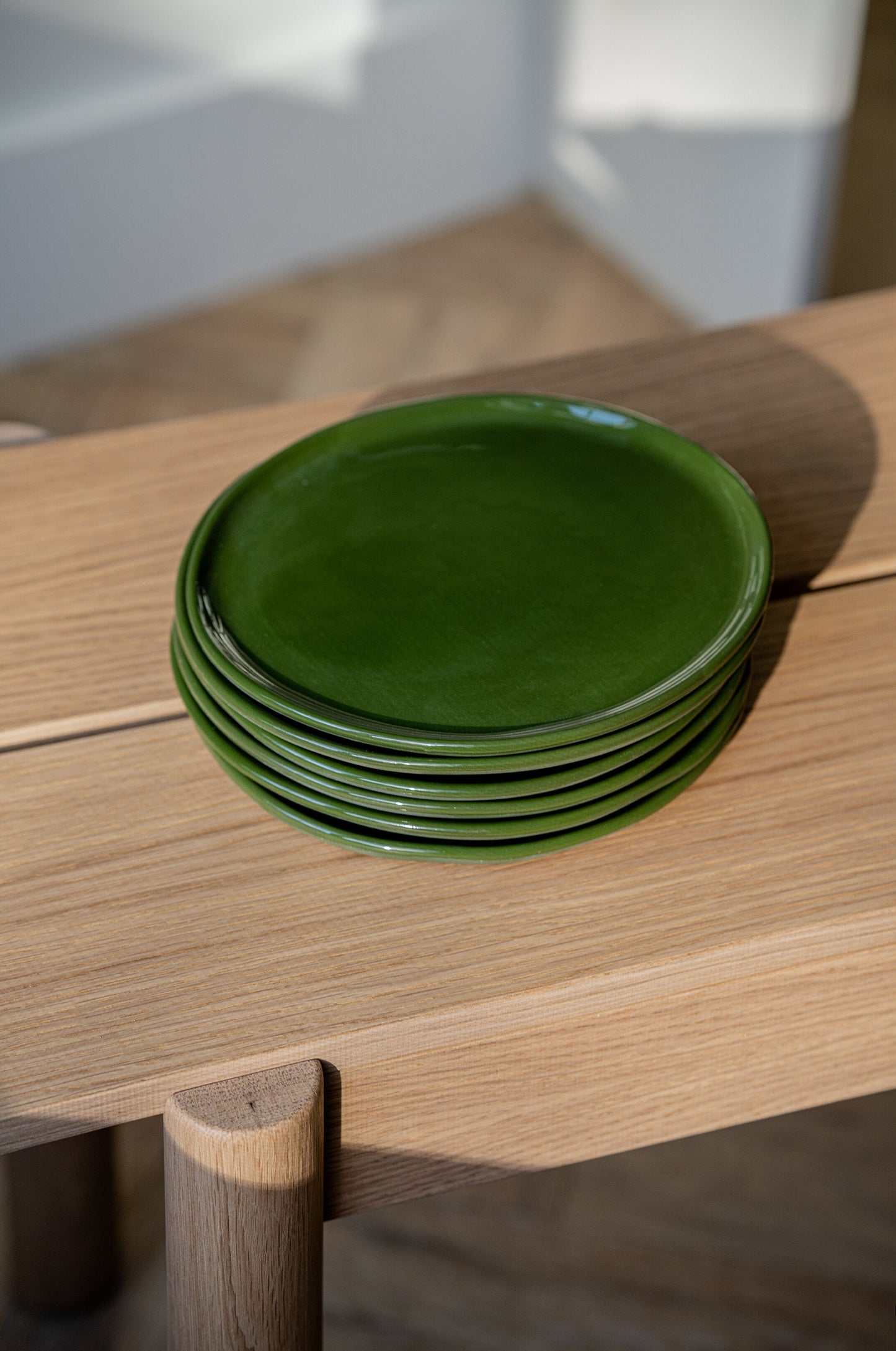 Nocci Handmade Porcelain Dinner Plates-Green