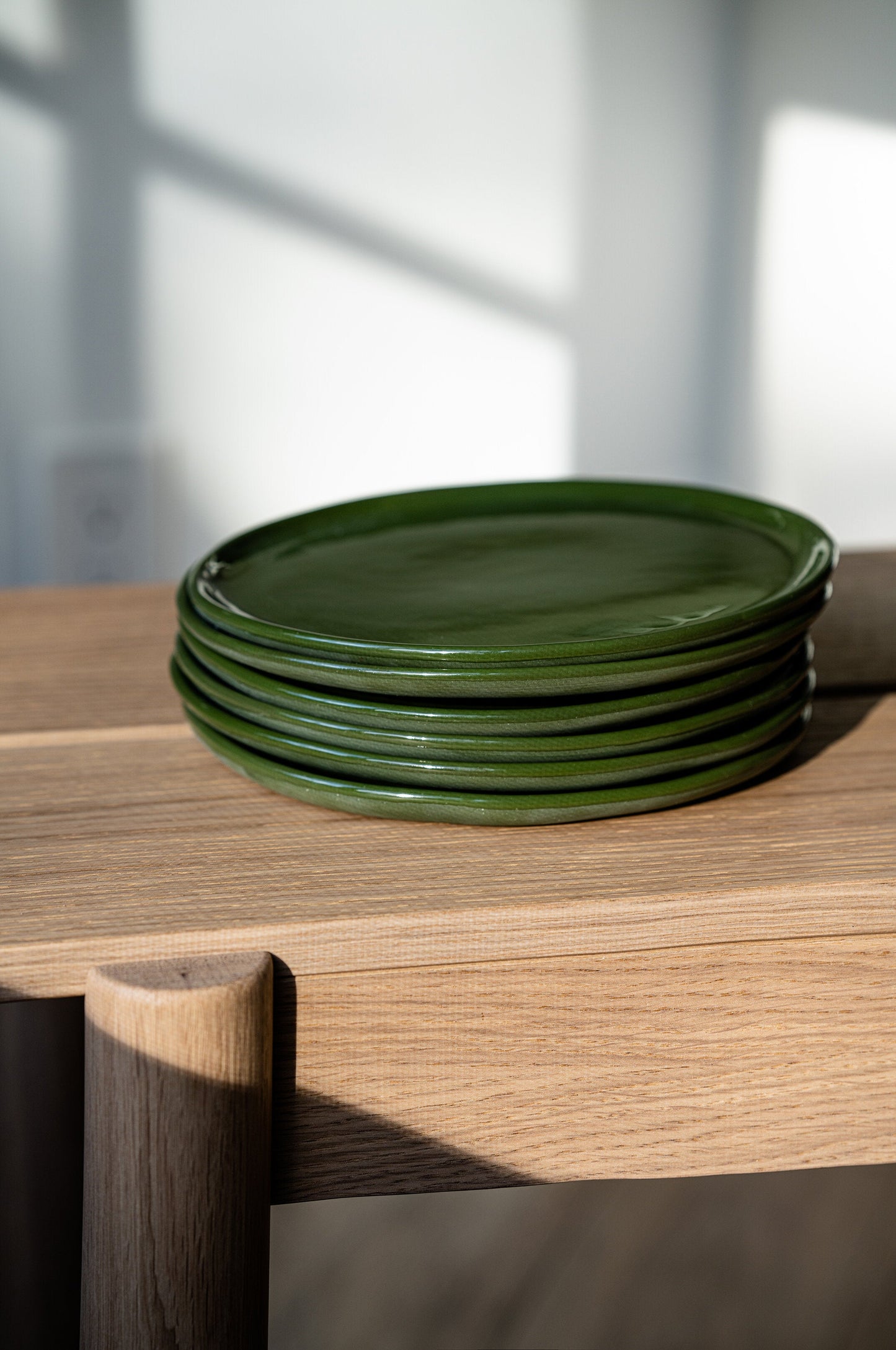 Nocci Handmade Porcelain Dinner Plates-Green