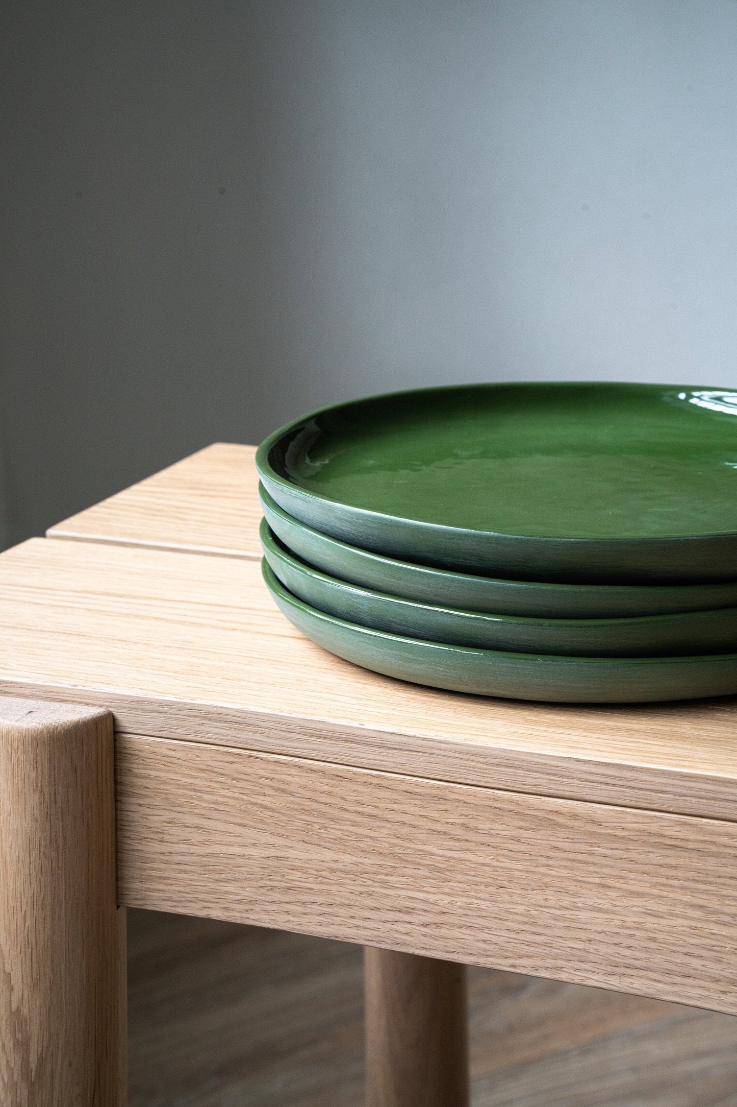 Nocci Handmade Porcelain Dinner Plates-Green