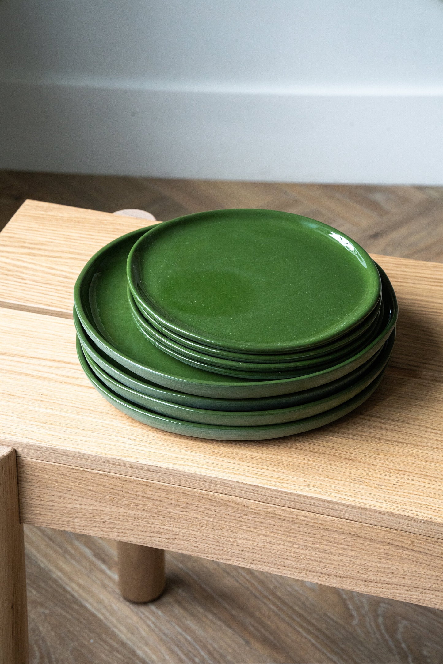Nocci Handmade Porcelain Dinner Plates-Green