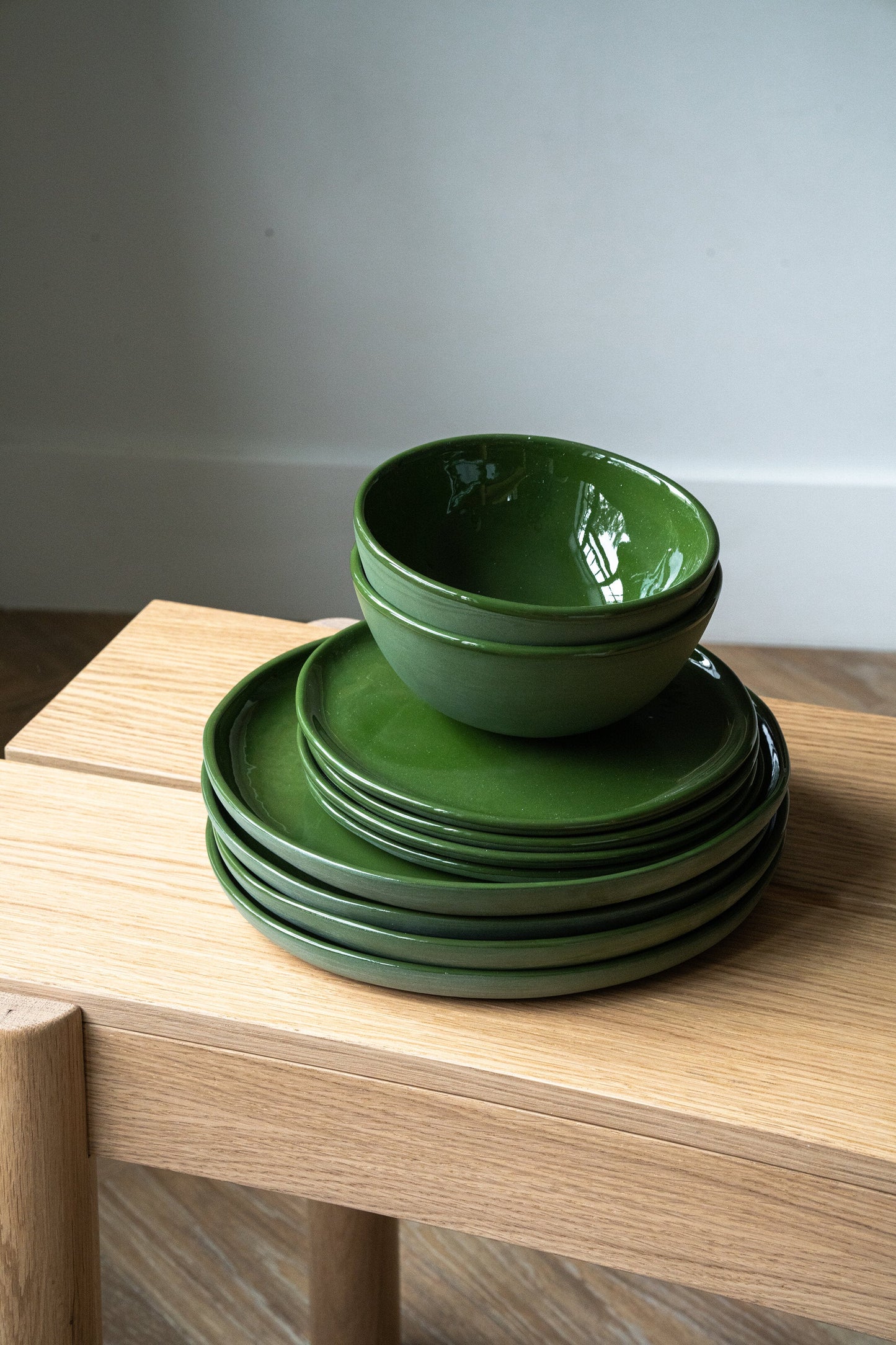 Nocci Handmade Porcelain Dinner Plates-Green
