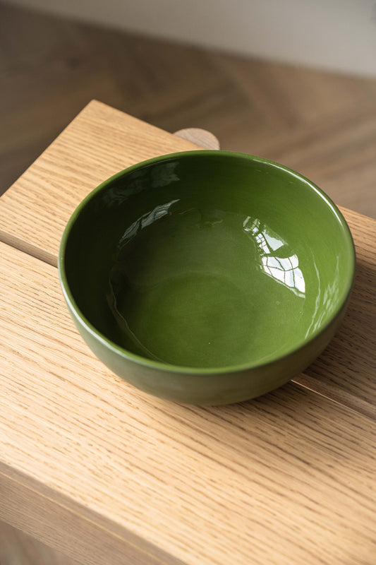 Nocci Handmade Porcelain Salad Serving Bowl-Green