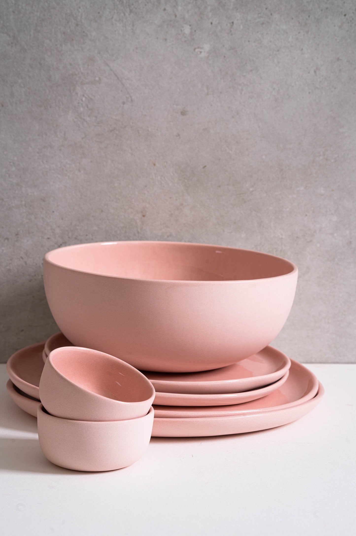 Powder Pink Handmade Porcelain Serving Bowl