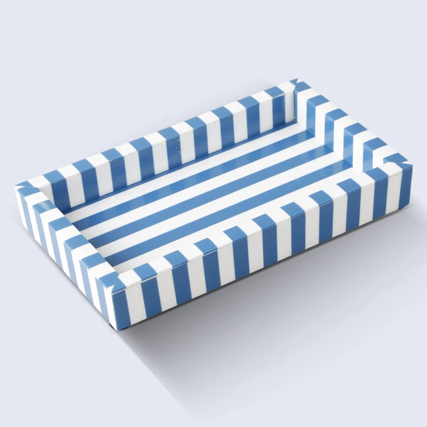Blue Stripe Ivory Inlay Vanity Tray