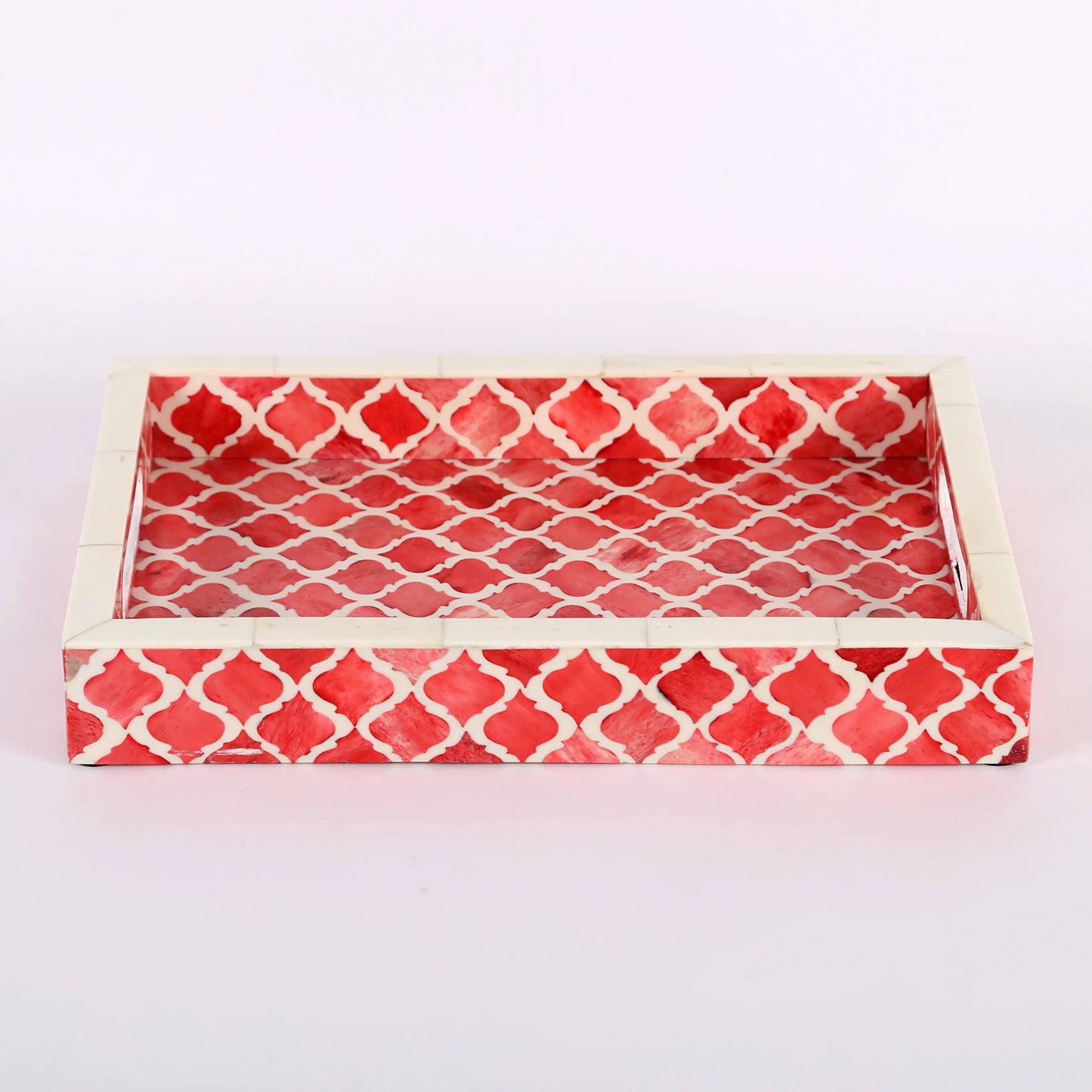 Red & White Moroccan Pattern Tray