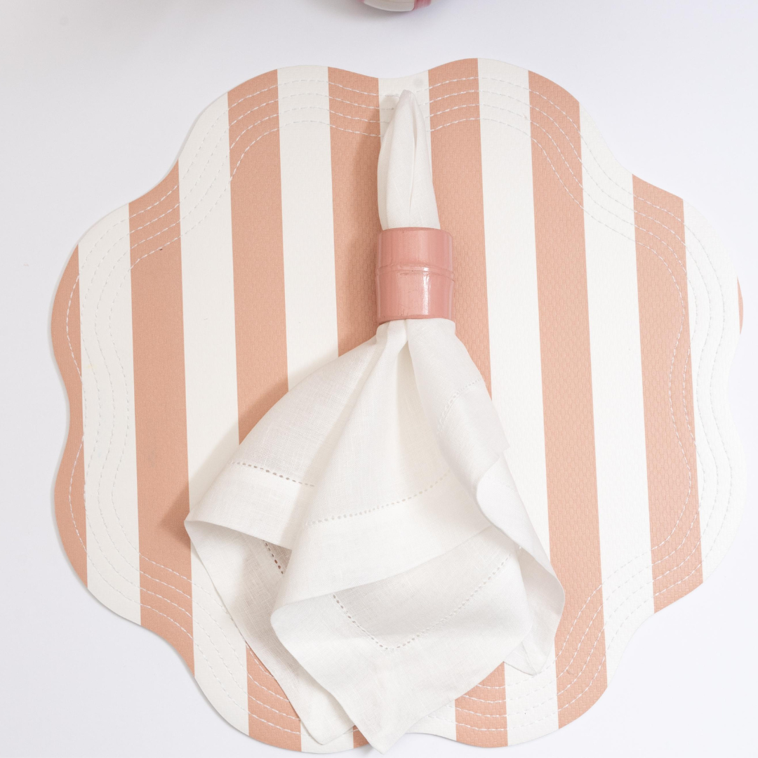 Retro Striped Vegan Leather Placemat