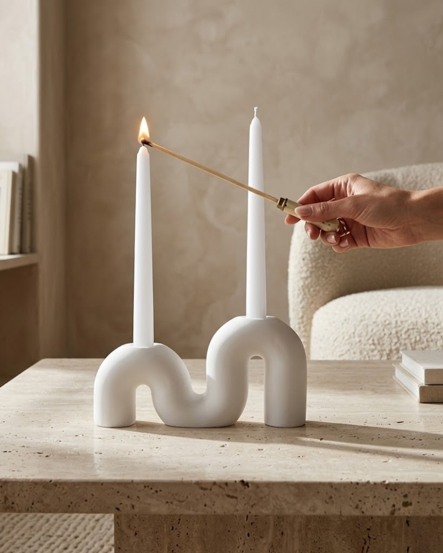 Nordic Double Taper Candle Holder