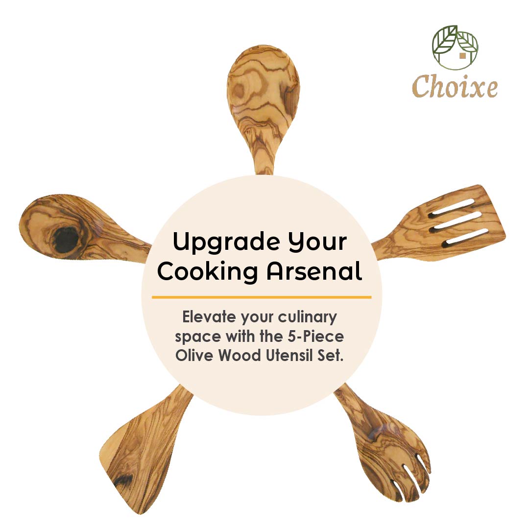 Olive Wood Kitchen Servers Set