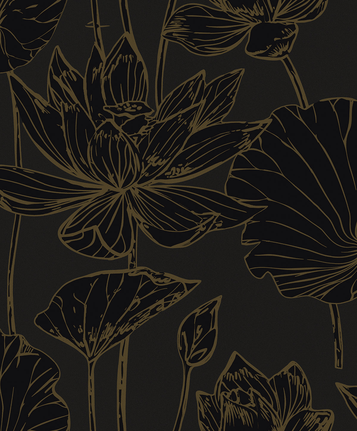 Piano Viola Lotus Floral Unpasted Wallpaper