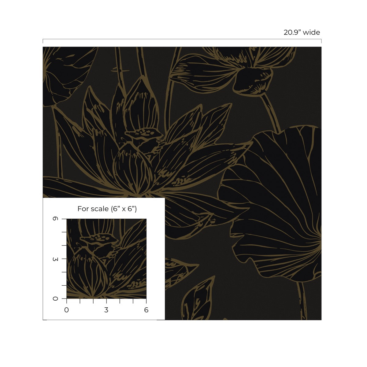 Piano Viola Lotus Floral Unpasted Wallpaper