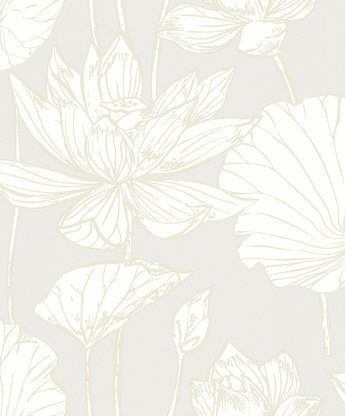 Piano Viola Lotus Floral Unpasted Wallpaper