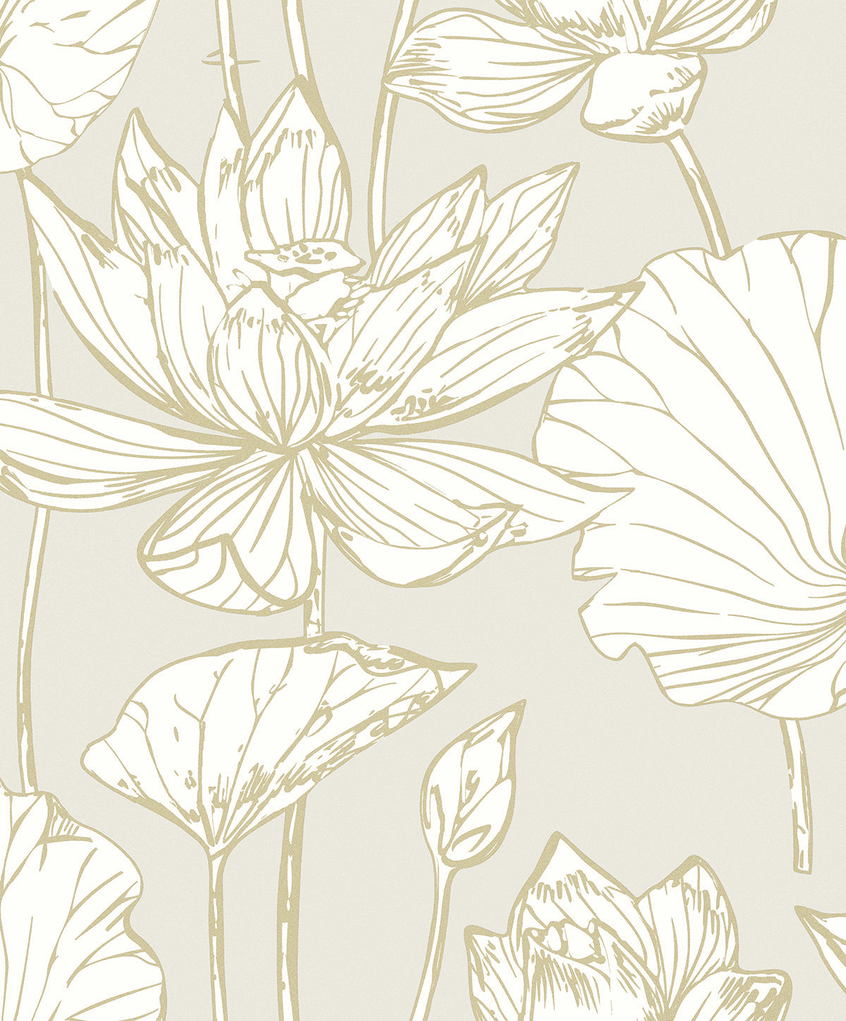 Piano Viola Lotus Floral Unpasted Wallpaper