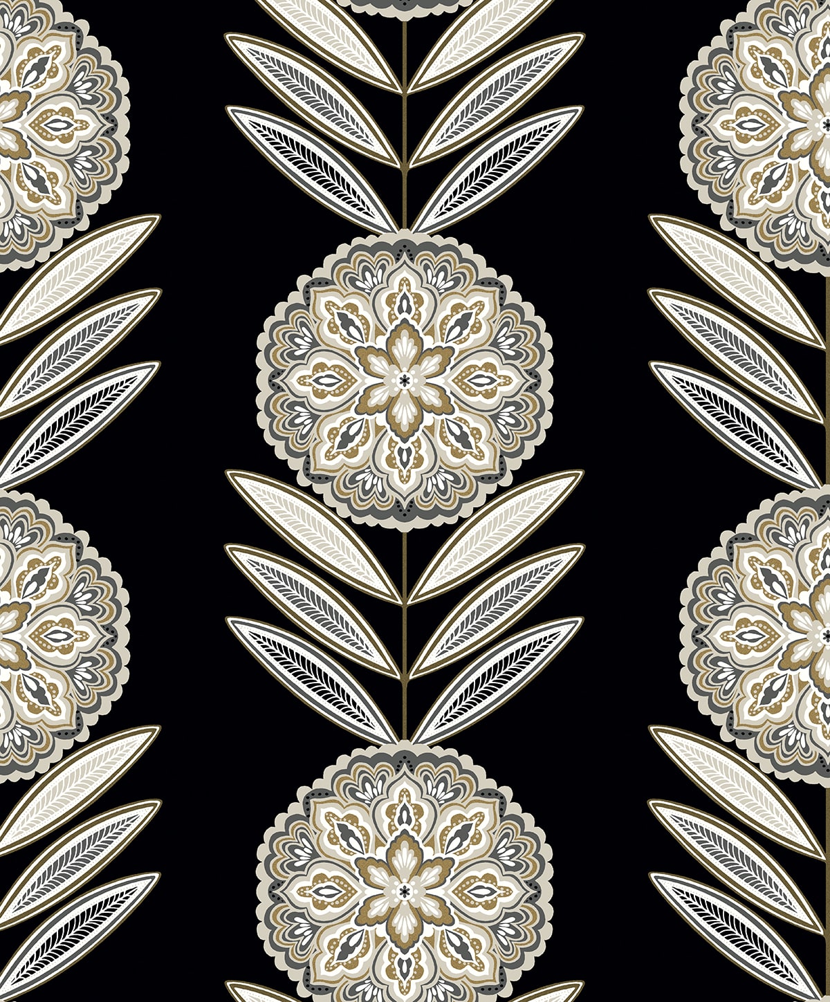Piano Belle Floral Stripe Botanical Unpasted Wallpaper