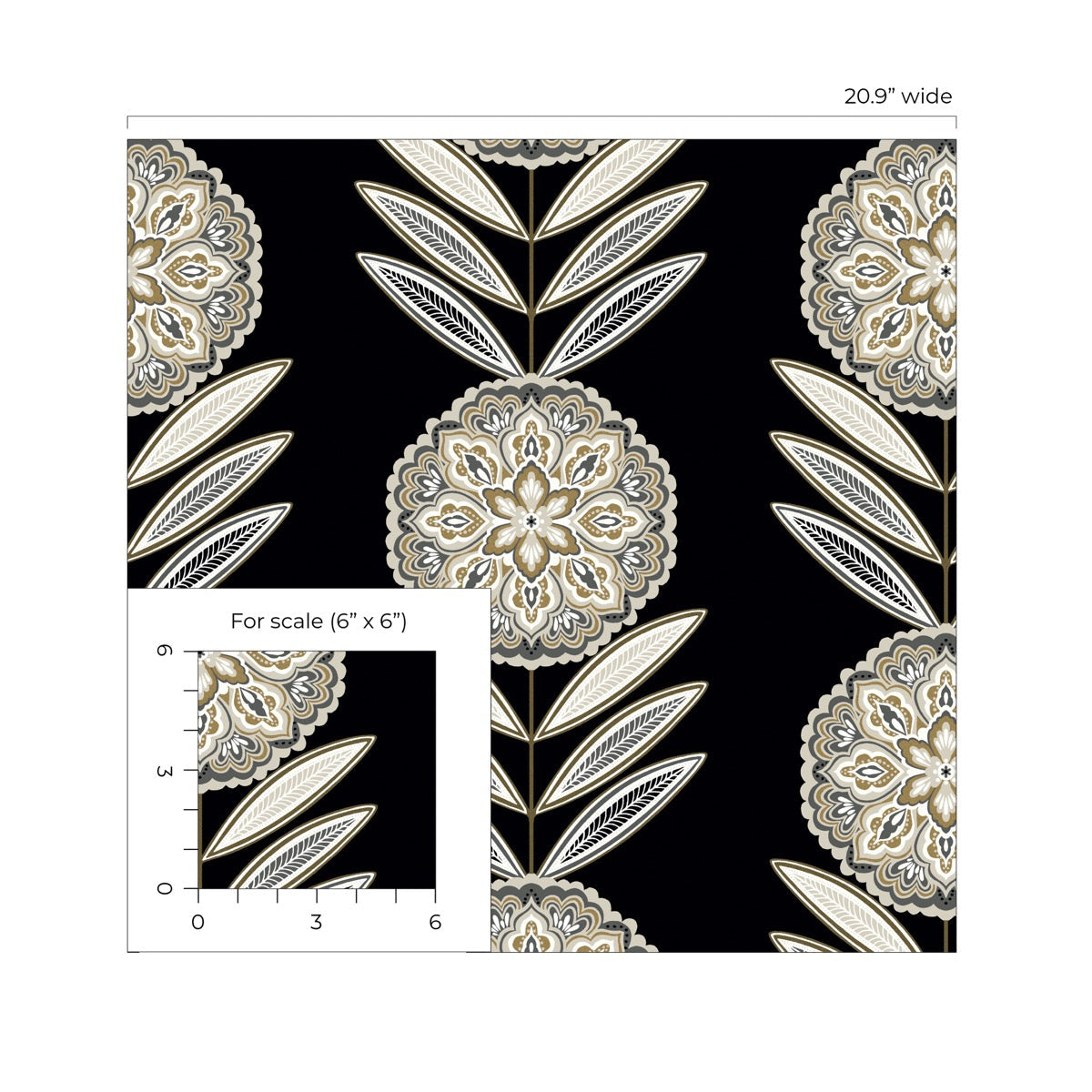 Piano Belle Floral Stripe Botanical Unpasted Wallpaper