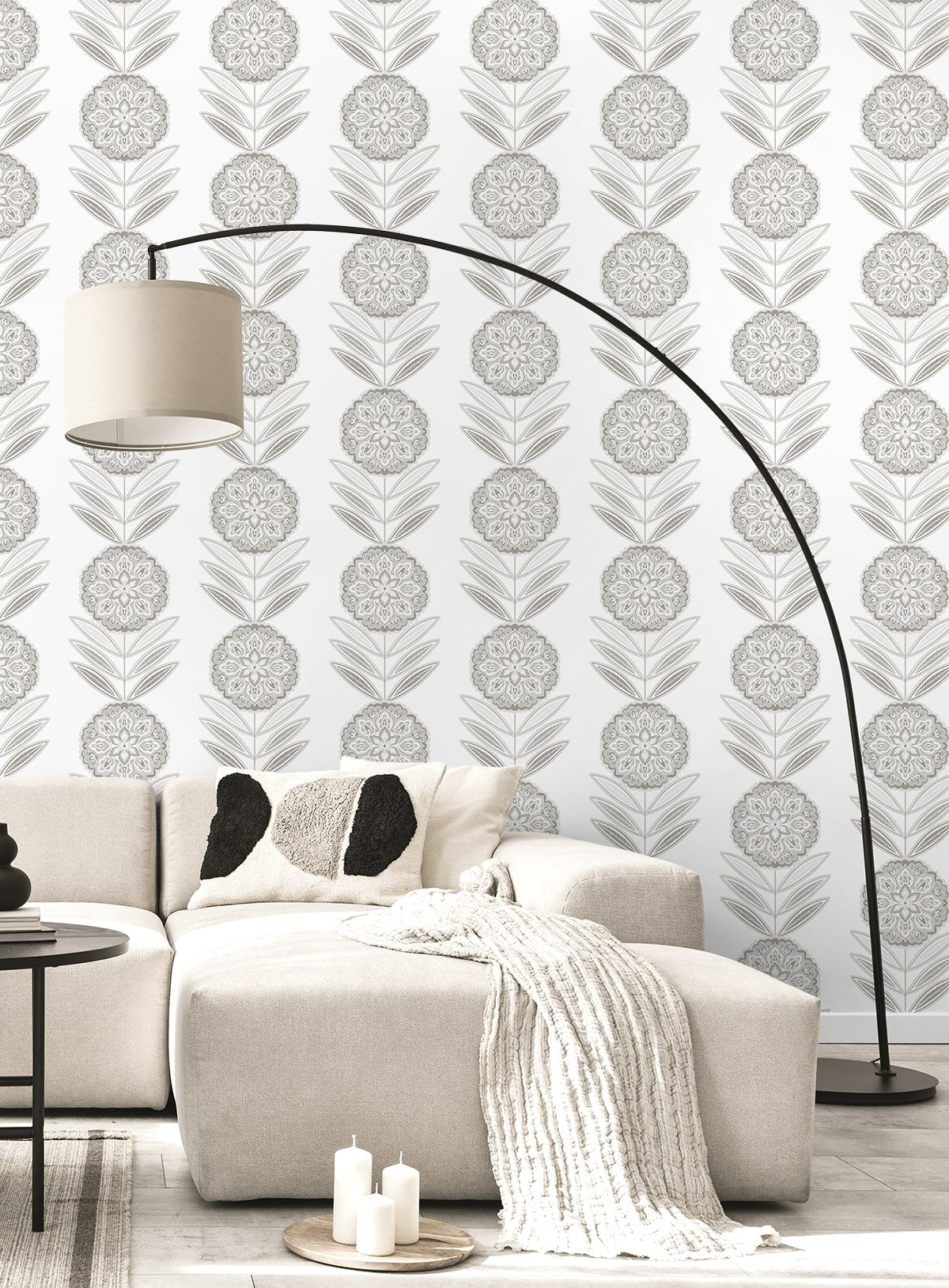 Piano Belle Floral Stripe Botanical Unpasted Wallpaper