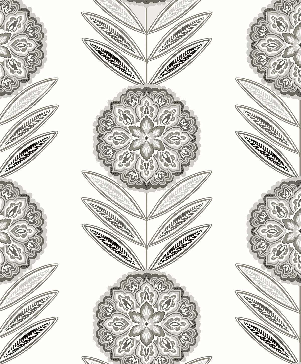 Piano Belle Floral Stripe Botanical Unpasted Wallpaper