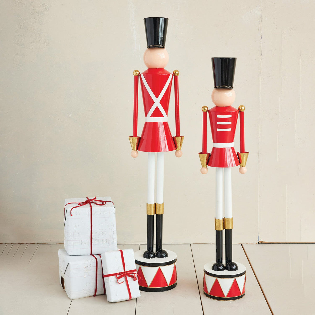 Jumbo Metal Soldiers on Drum Bases