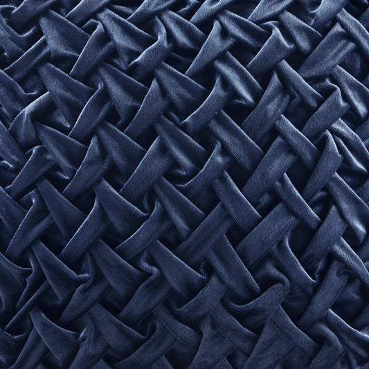 Navy Ruche Decor Pillow