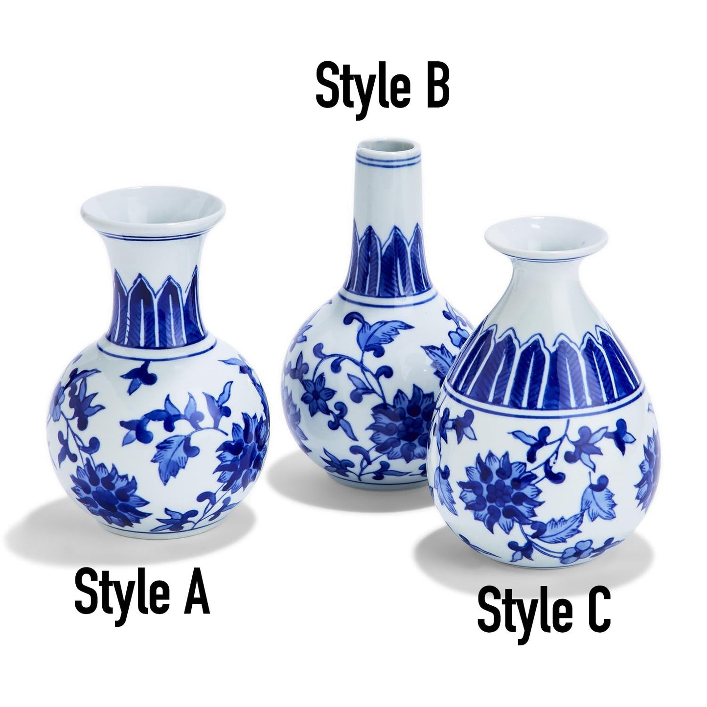 Chinoiserie Hand-Painted Mediterranean Canton Vases