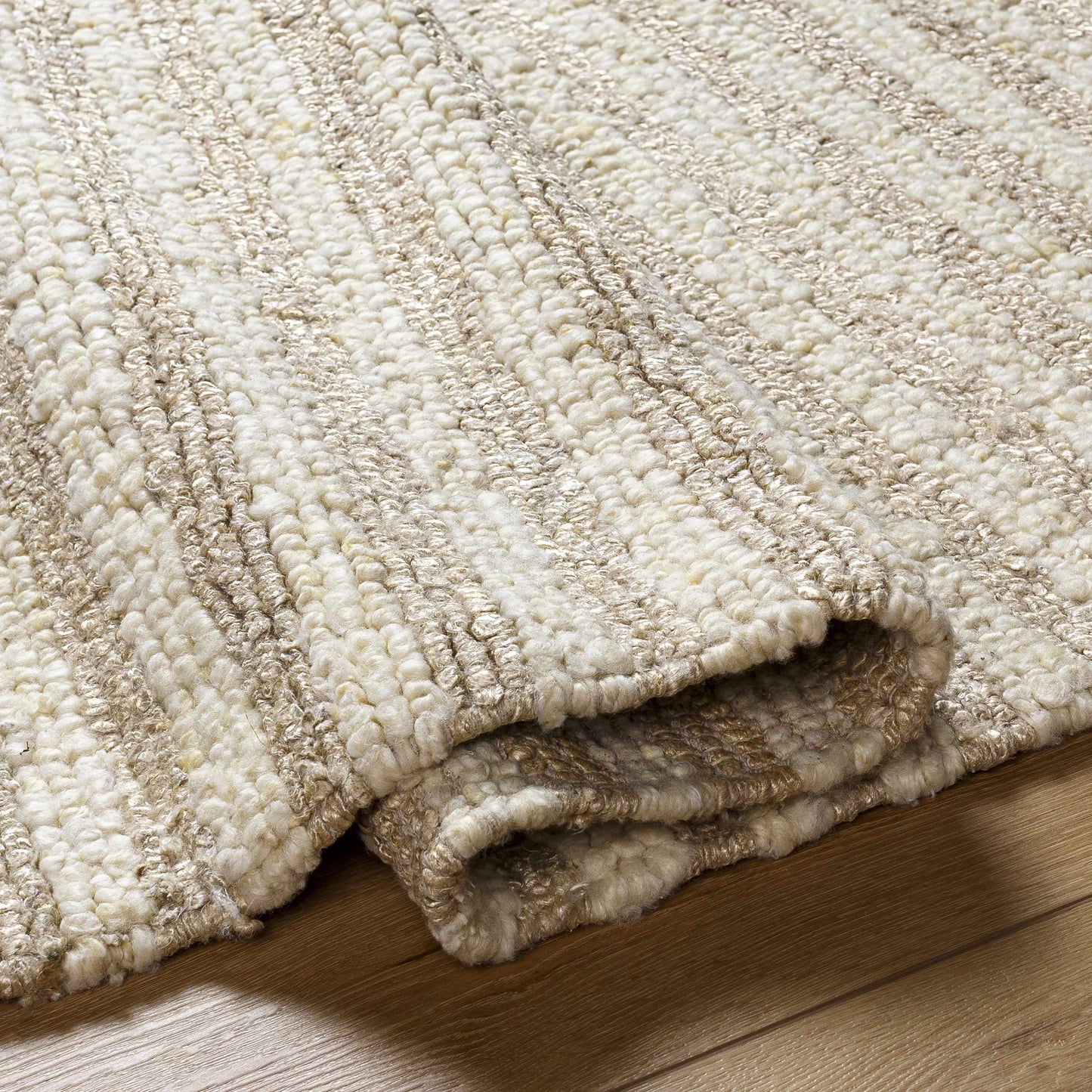 The Ivory Stripe Hand Woven Rug