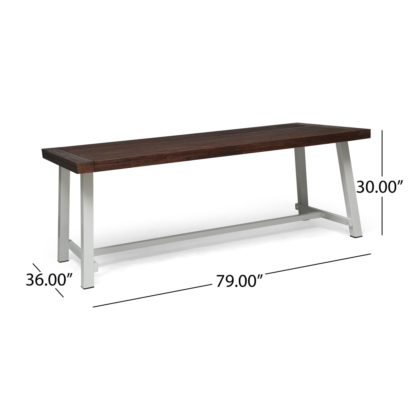 Equilibrium Outdoor Dining Table with Slat Top