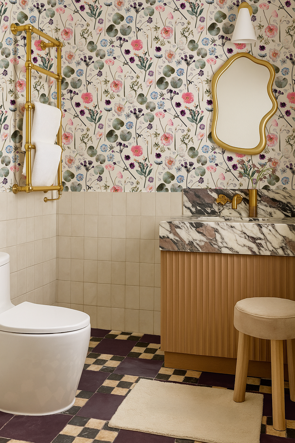 Floral Finds Wallpaper, white