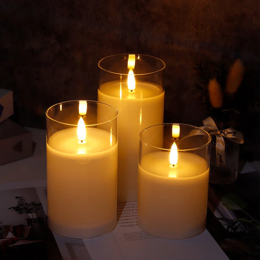 Glass Wax Flameless-Effect LED Candles