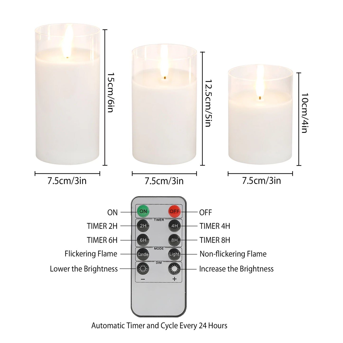 Glass Wax Flameless-Effect LED Candles