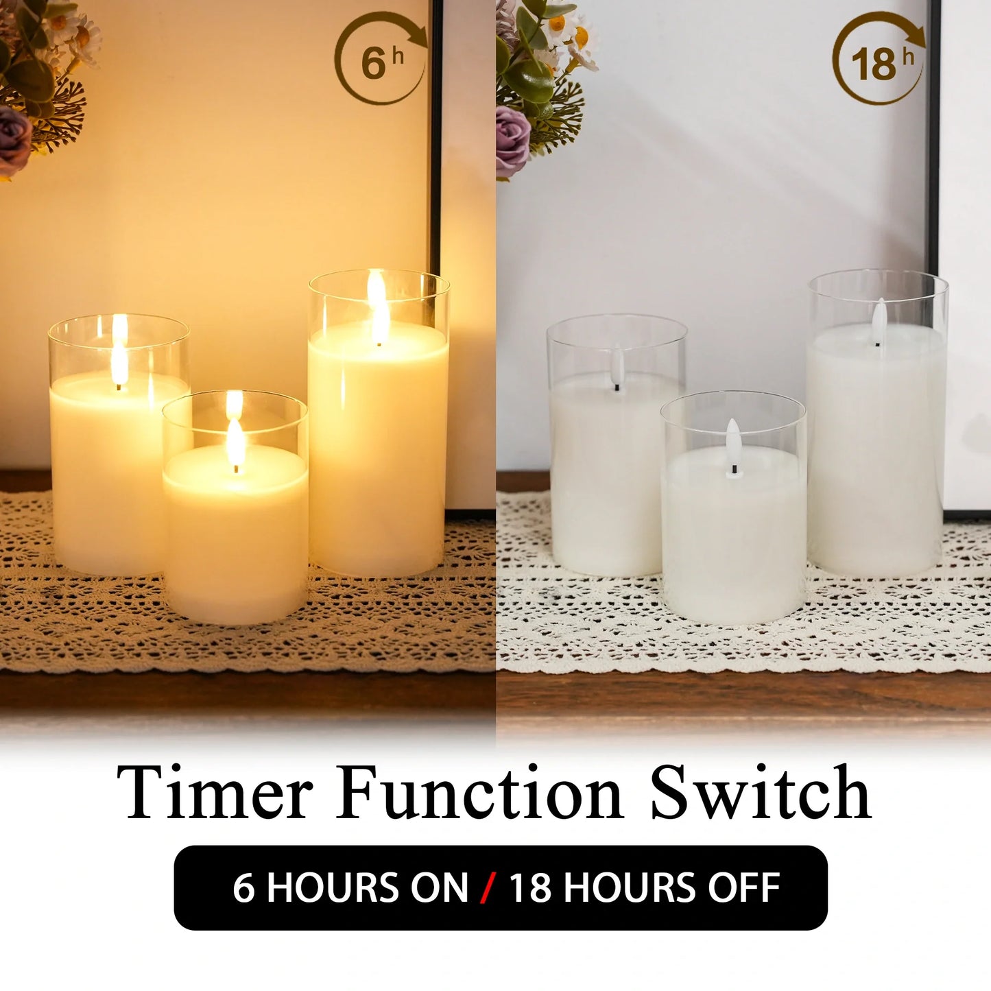 Glass Wax Flameless-Effect LED Candles