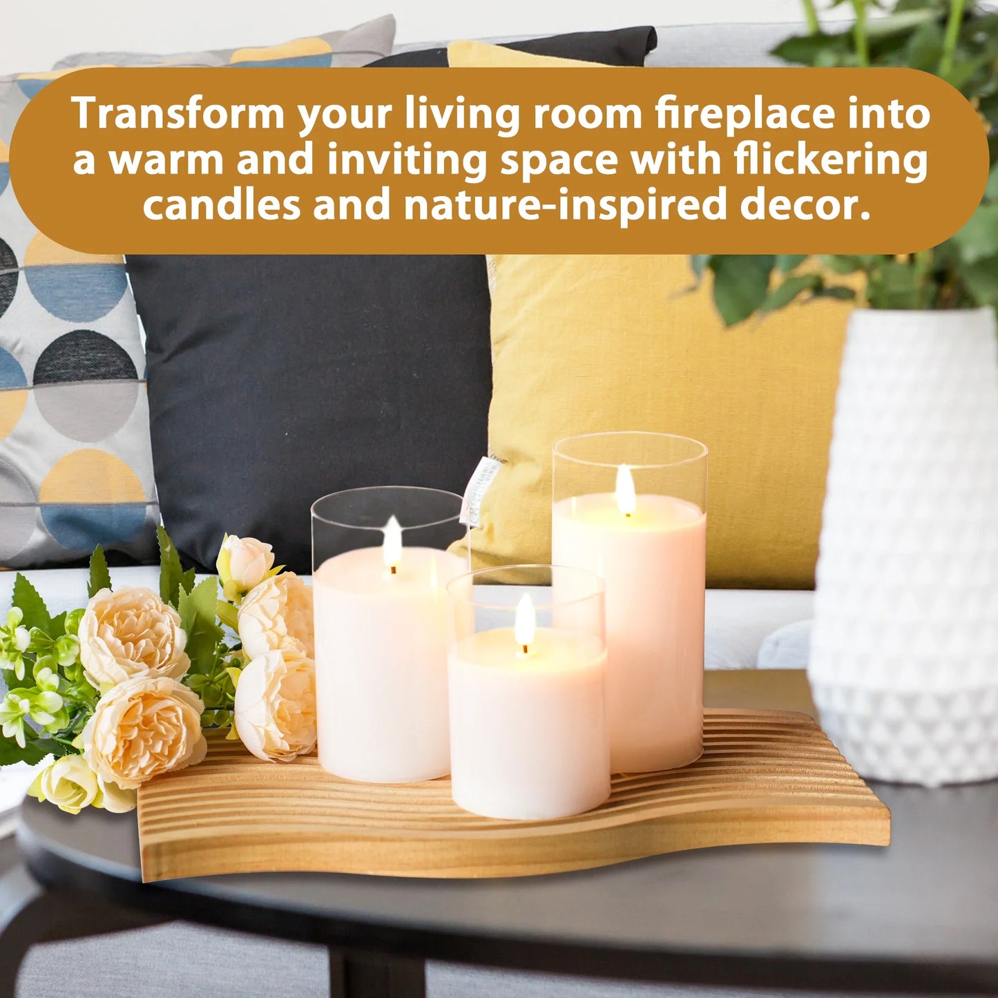 Glass Wax Flameless-Effect LED Candles