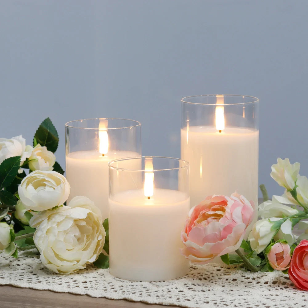 Glass Wax Flameless-Effect LED Candles