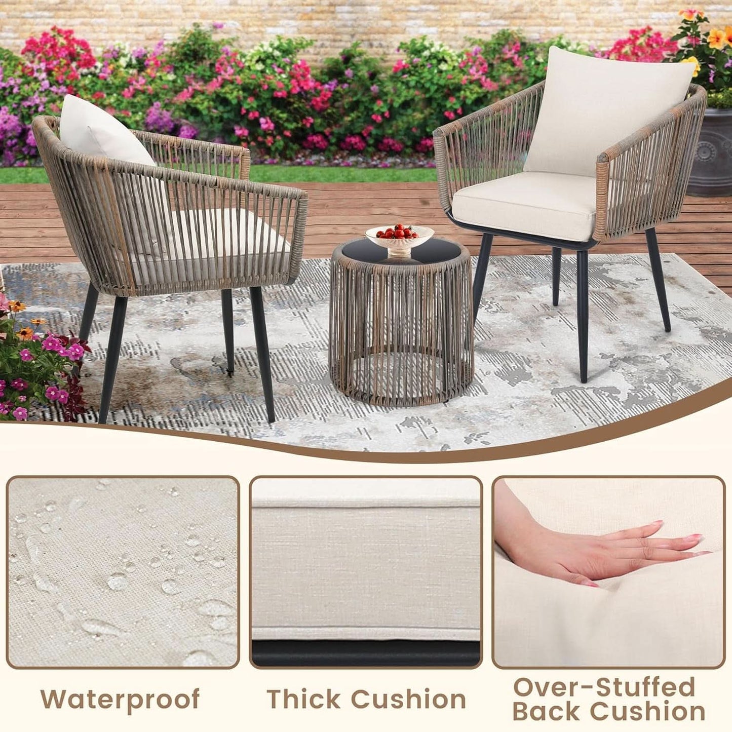 Rattan Bistro Conversation Set