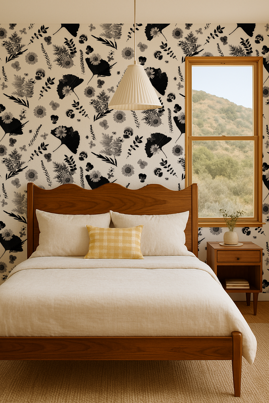 Pressed Fresh Version 01 Wallpaper, white and black