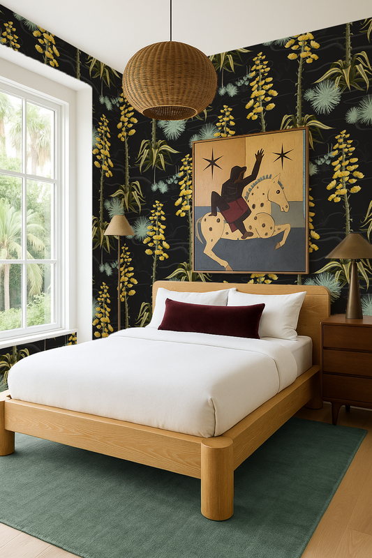 Agave Valley Wallpaper | black