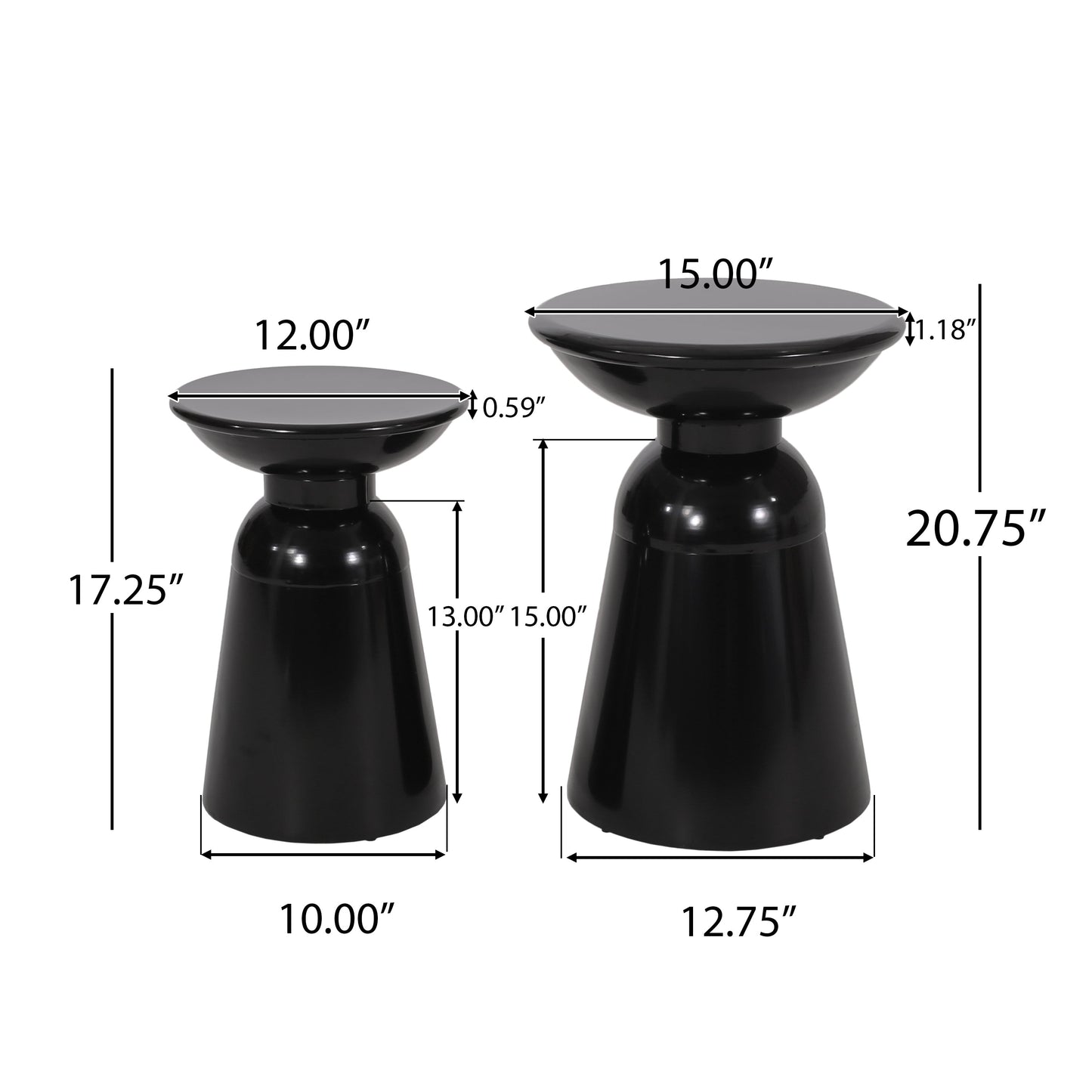 Noir Metal Side Table