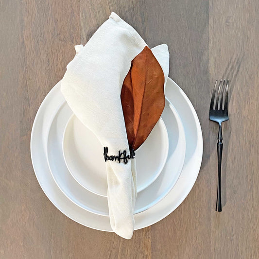 Iron Ore Black Thankful Napkin Ring