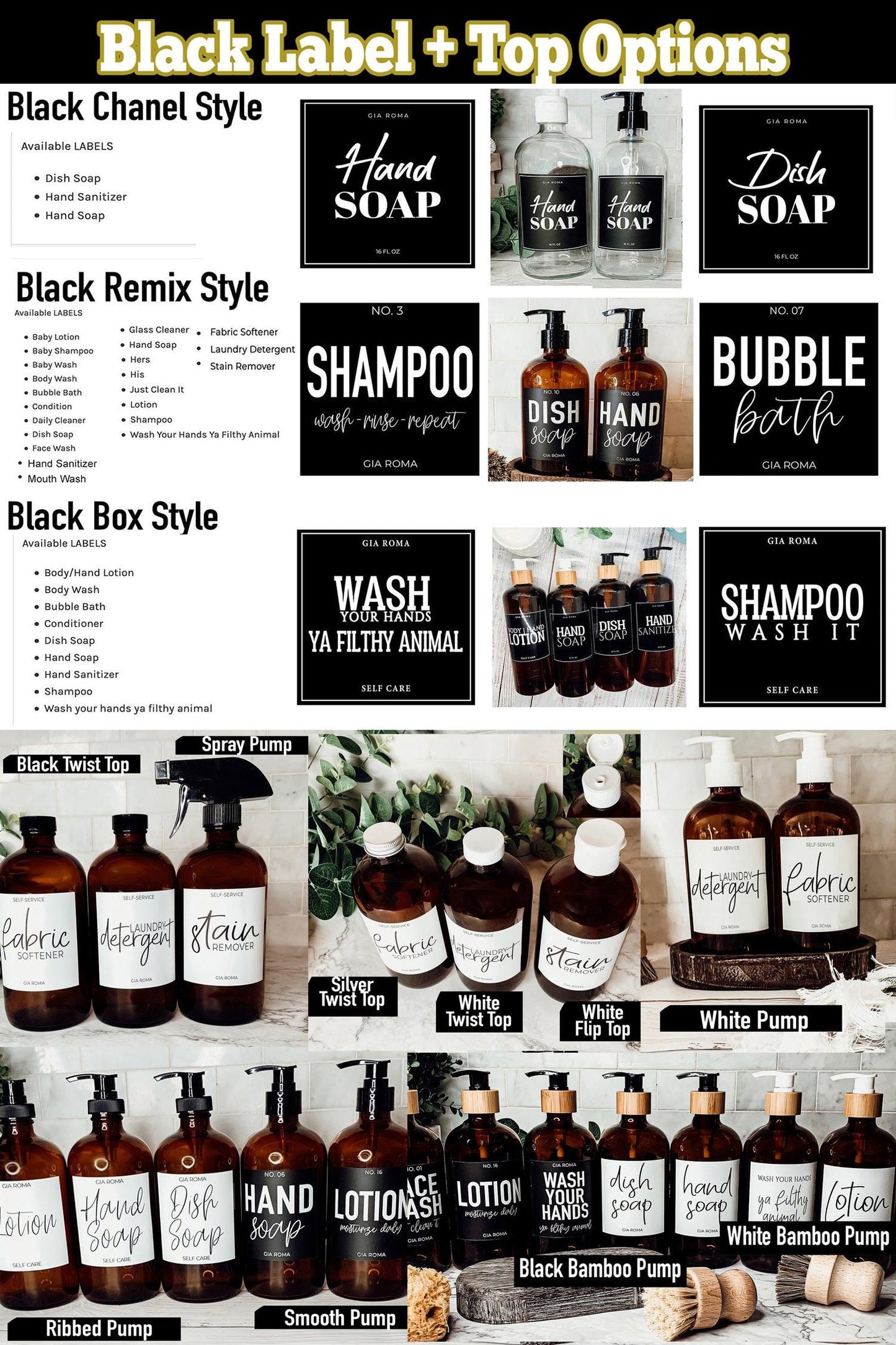 Amber Glass Dispenser | White Label