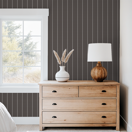 Pinstripe Dot (Brown) Wallpaper
