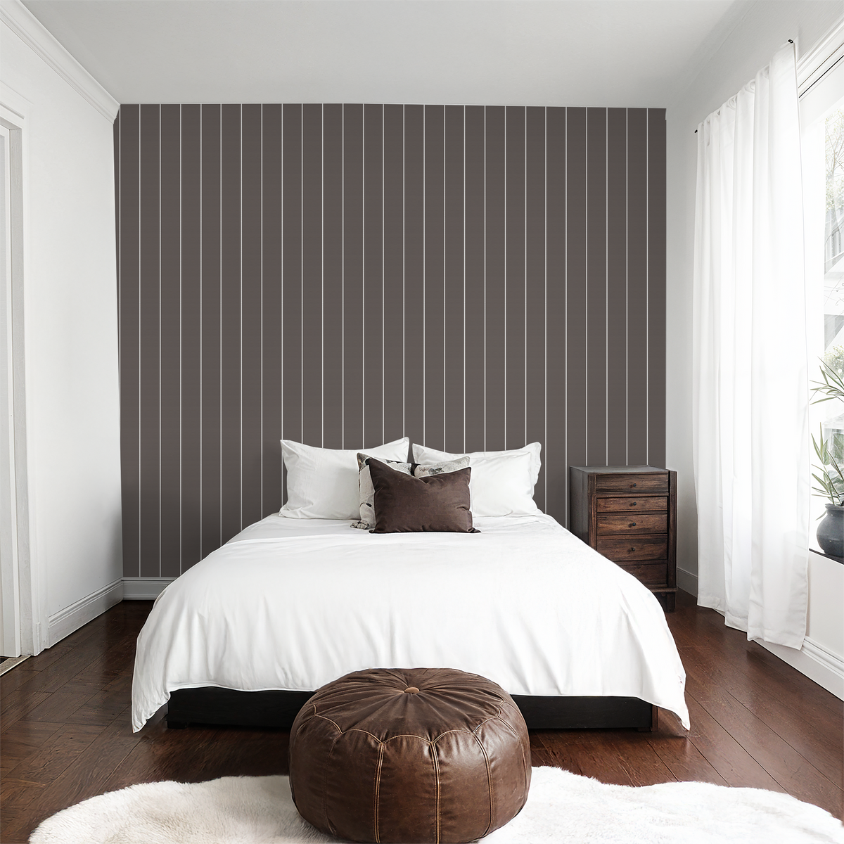 Pinstripe Dot (Brown) Wallpaper