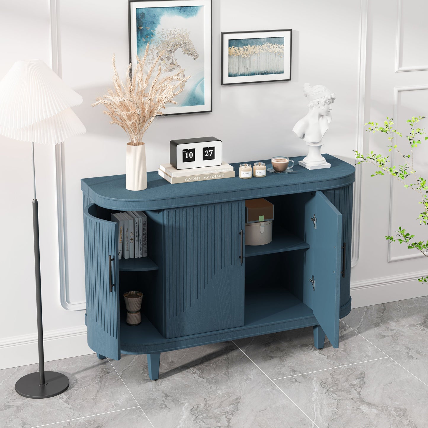Bleu Modern Curved Sideboard