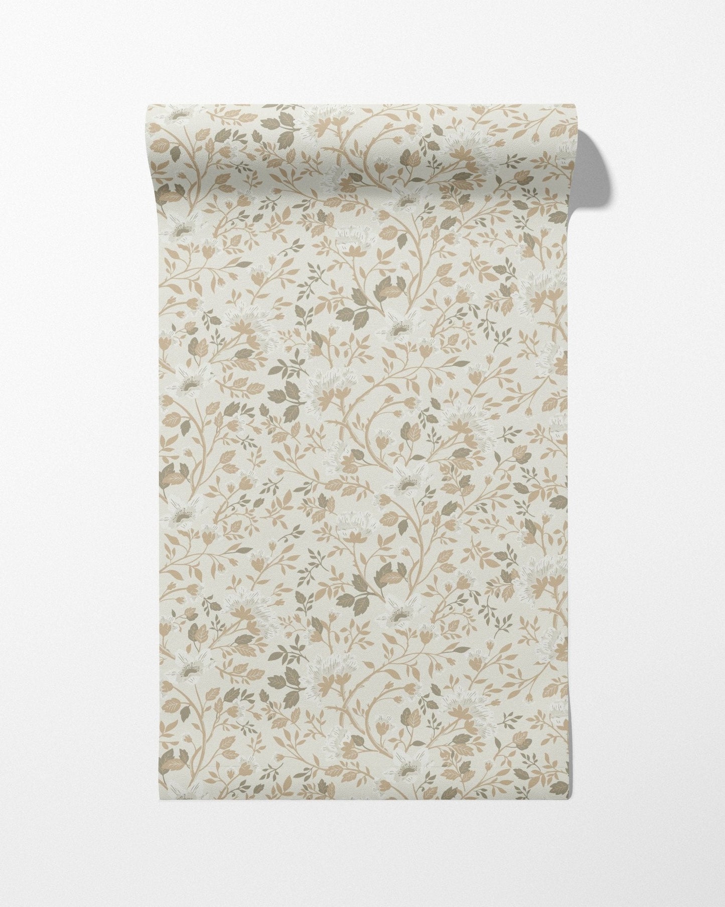 Camellia Study Wallpaper in Natural Linen