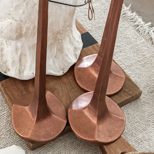 Copper Finish Cast Iron Taper Candle Holders