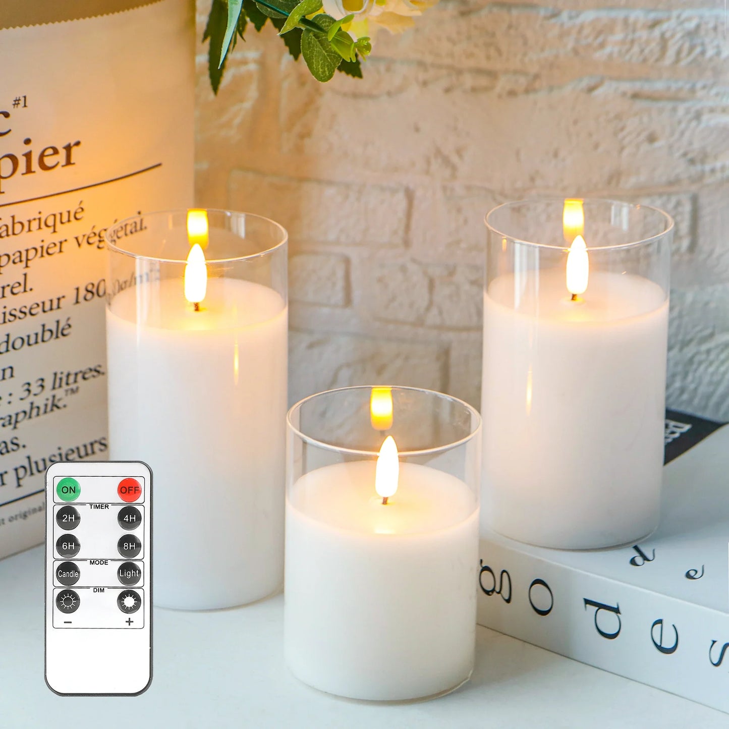 Glass Wax Flameless-Effect LED Candles