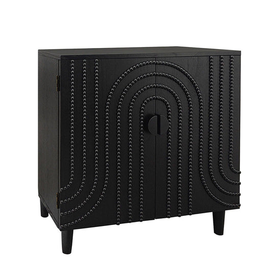 Black Art Deco 2 Door Storage Cabinet