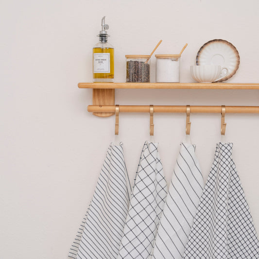 Martha Stripe & Check Kitchen Towel Set