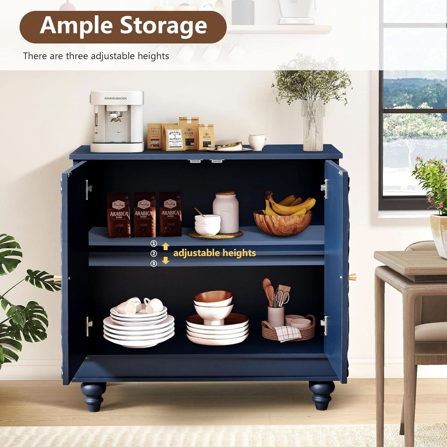 Midnight Blue Luxury Accent Sideboard