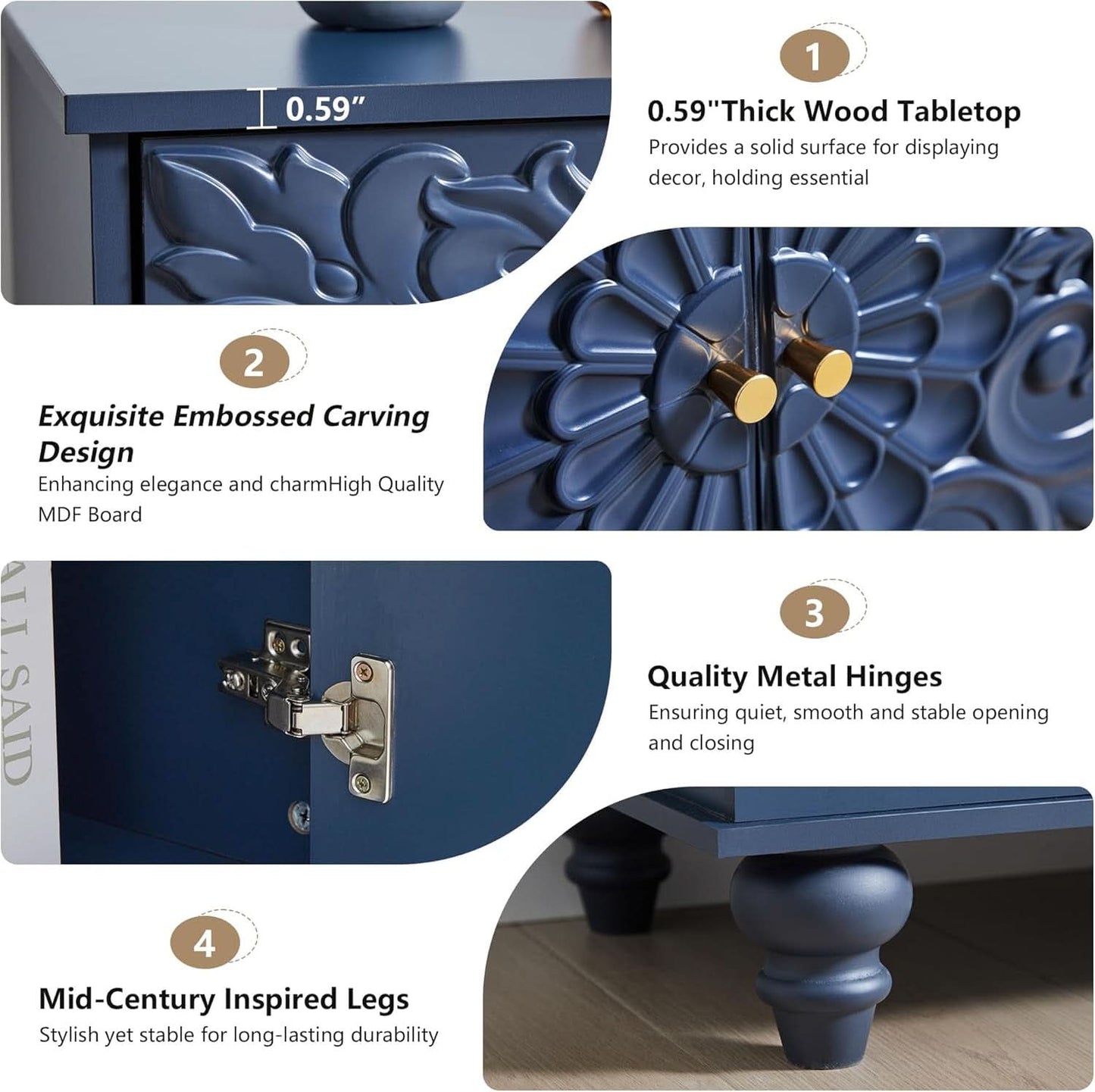 Midnight Blue Luxury Accent Sideboard