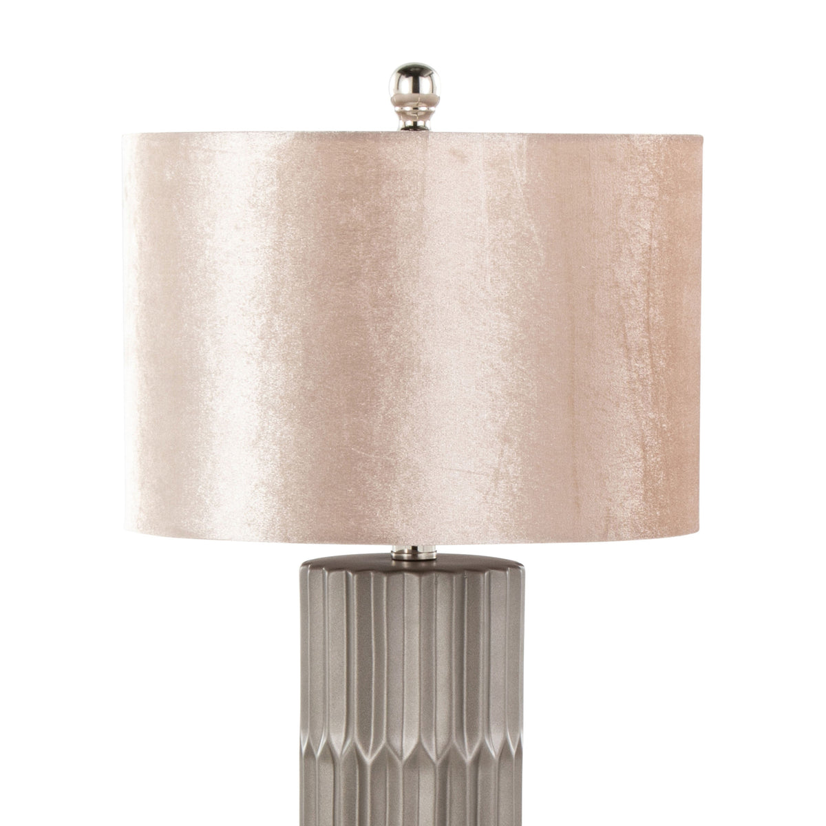 Tania 22' Contemporary Ceramic Table Lamp Metallic Brown Ceramic with Champagne Shade by LumiSource