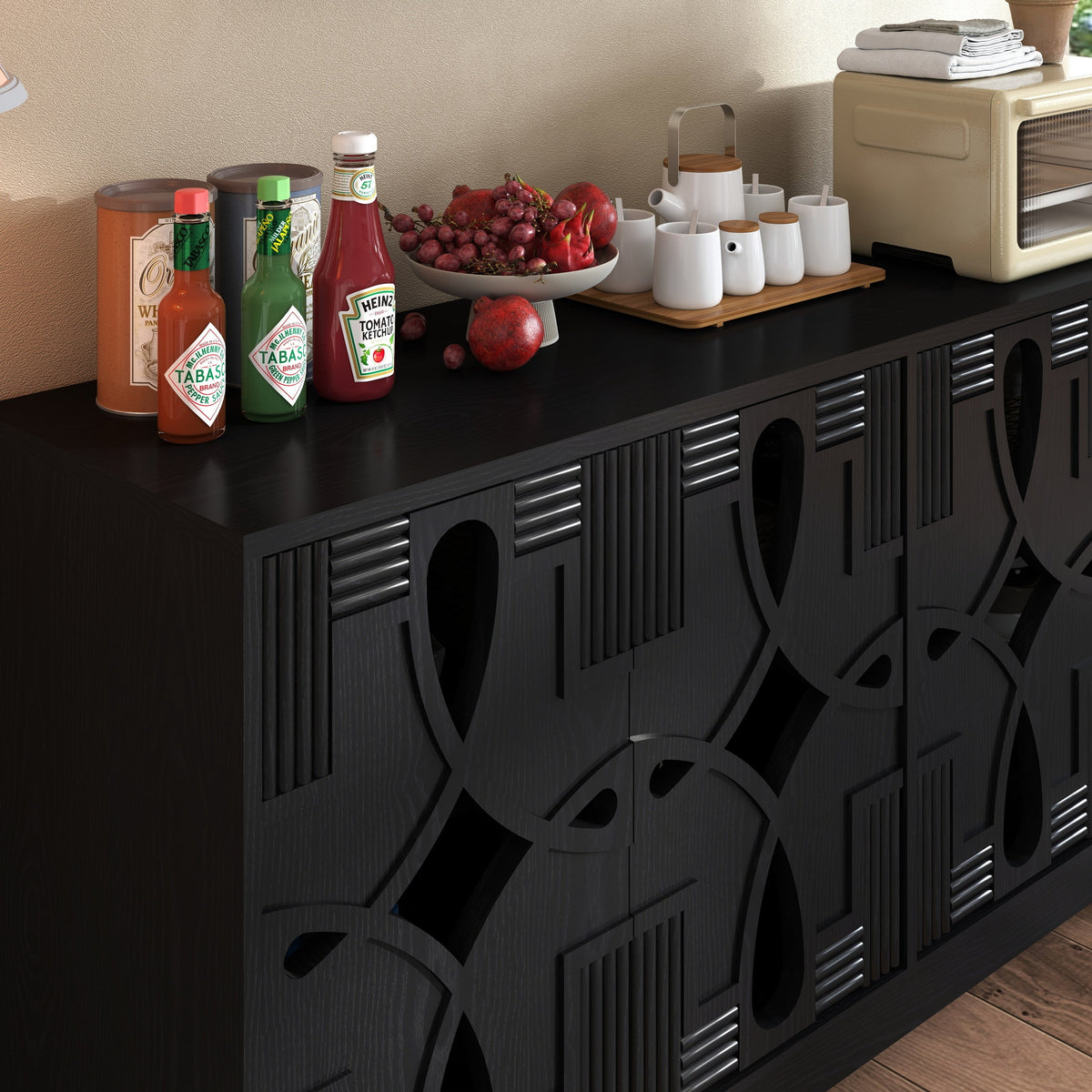 Mid Century Modern Sideboard Buffet Cabinet with Storage | 60.5"