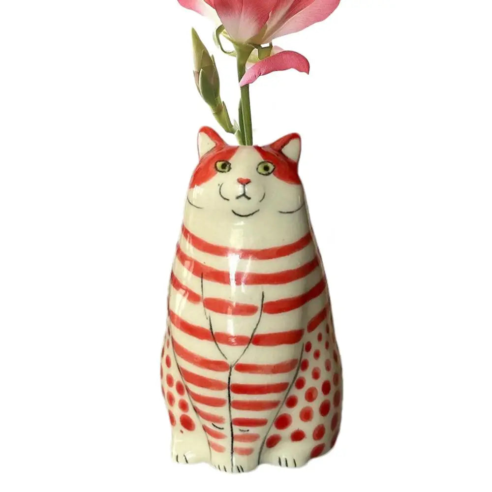 Polka Dot Cat Bud Vase by DecorBites™